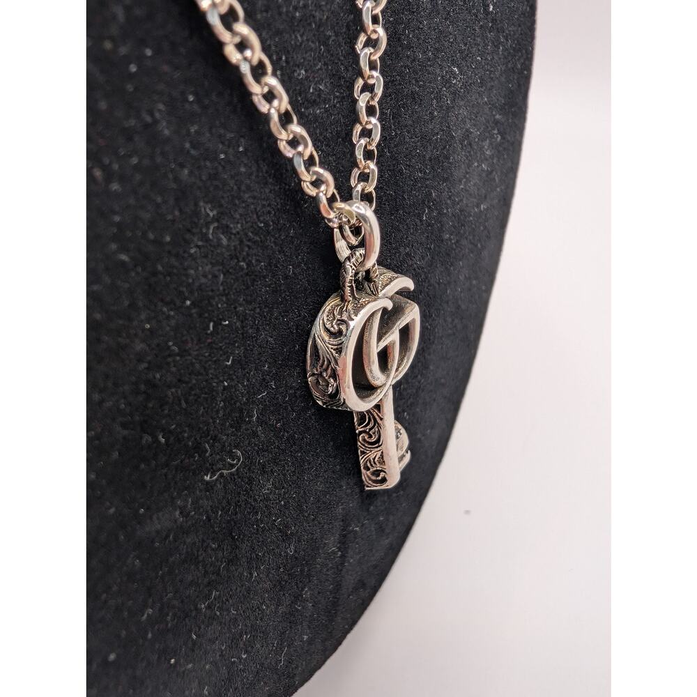 Gucci GG Marmont Double G Key Pendant Necklace Sterling Silver 925 w/ Box - Picture 3 of 13